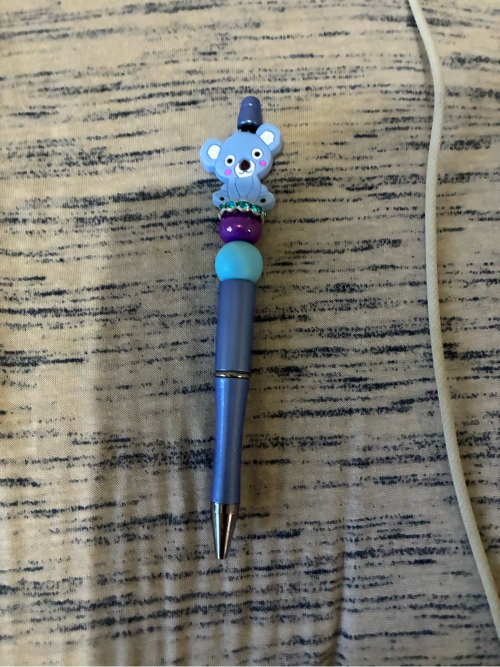 Cute Blue Koala Beaded Ballpoint Pen - Fun Kids Stationery